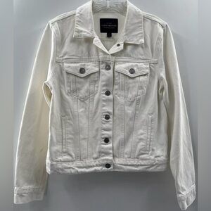 NWT Lucky Brand Tomboy Trucker Off-White Jean Jacket Size Large